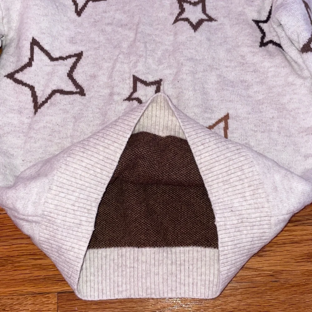 GAP Toddler Brushed Turtleneck Brown and Cream Toddler Sweater 5